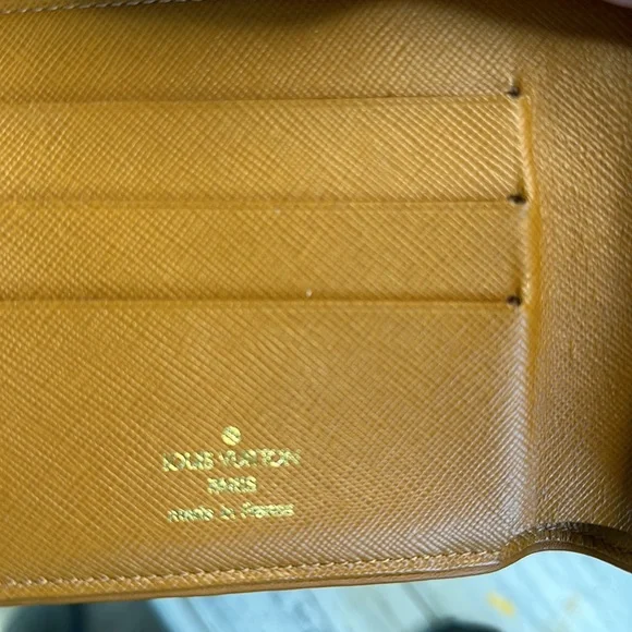 Louis Vuitton beige monogram Mini Lin Canvas Compact wallet